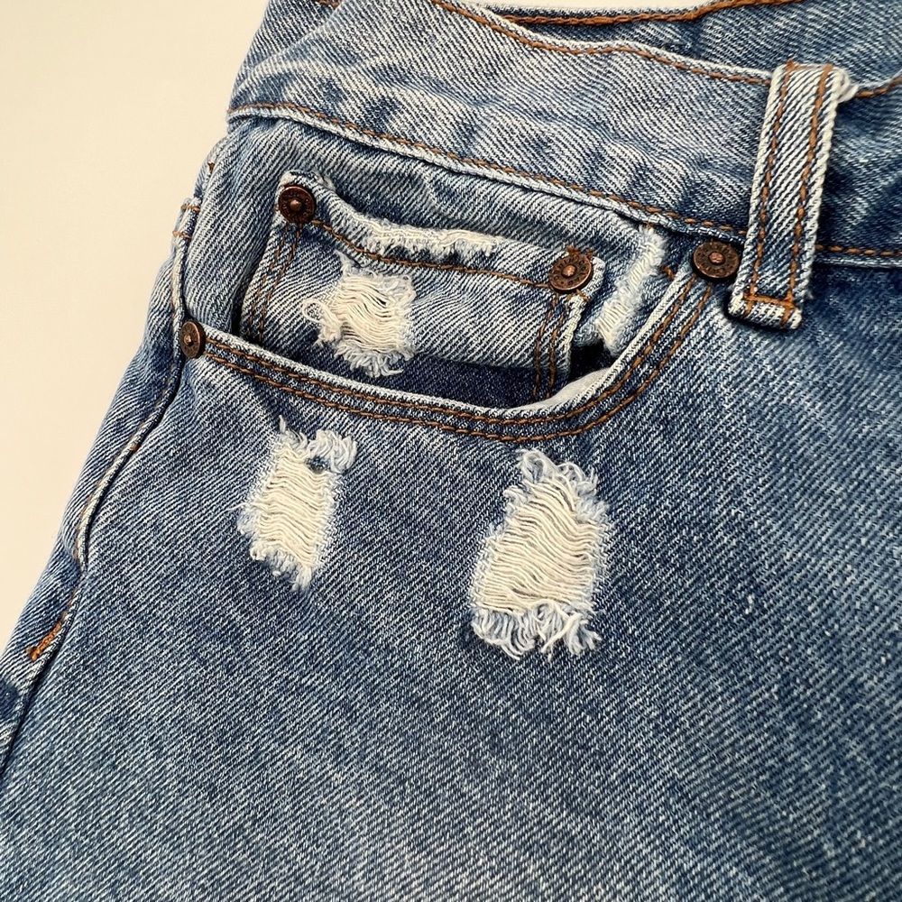 Denim Colab cut off denim jean shorts women's size 30 blue white - Picture 6 of 12